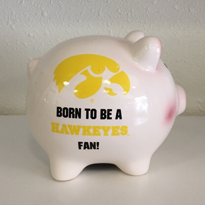 Iowa Hawkeyes Ceramic Collegiate Piggy Bank 